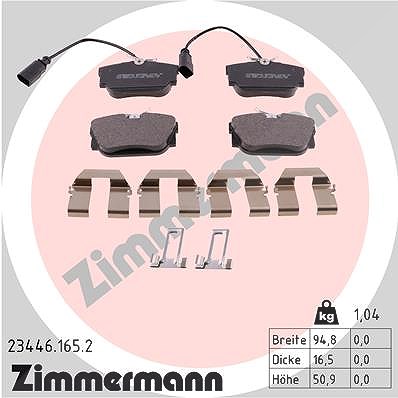 Zimmermann Bremsbelagsatz, Scheibenbremse [Hersteller-Nr. 23446.165.2] für Seat, Fiat, Ford, VW