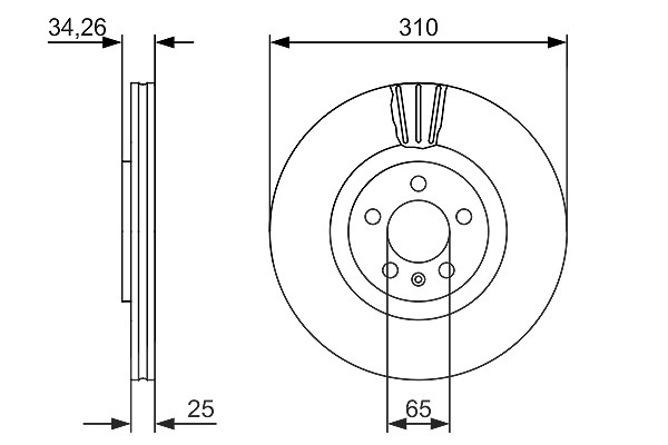 Bosch Bremsscheibe [Hersteller-Nr. 0986479642] für Seat, VW, Audi