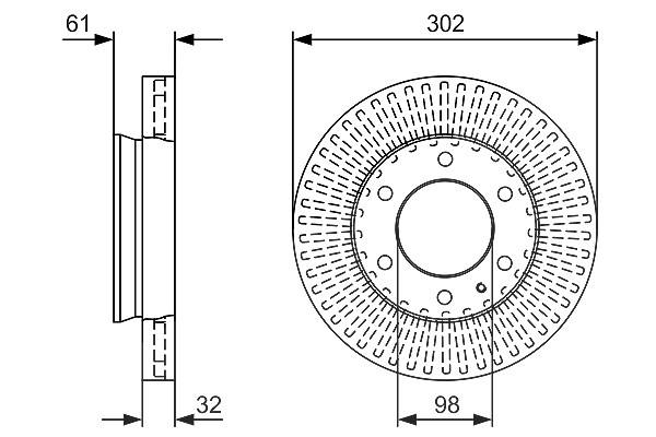 Bosch 1x Bremsscheibe [Hersteller-Nr. 0986479V32] für Ford, Mazda