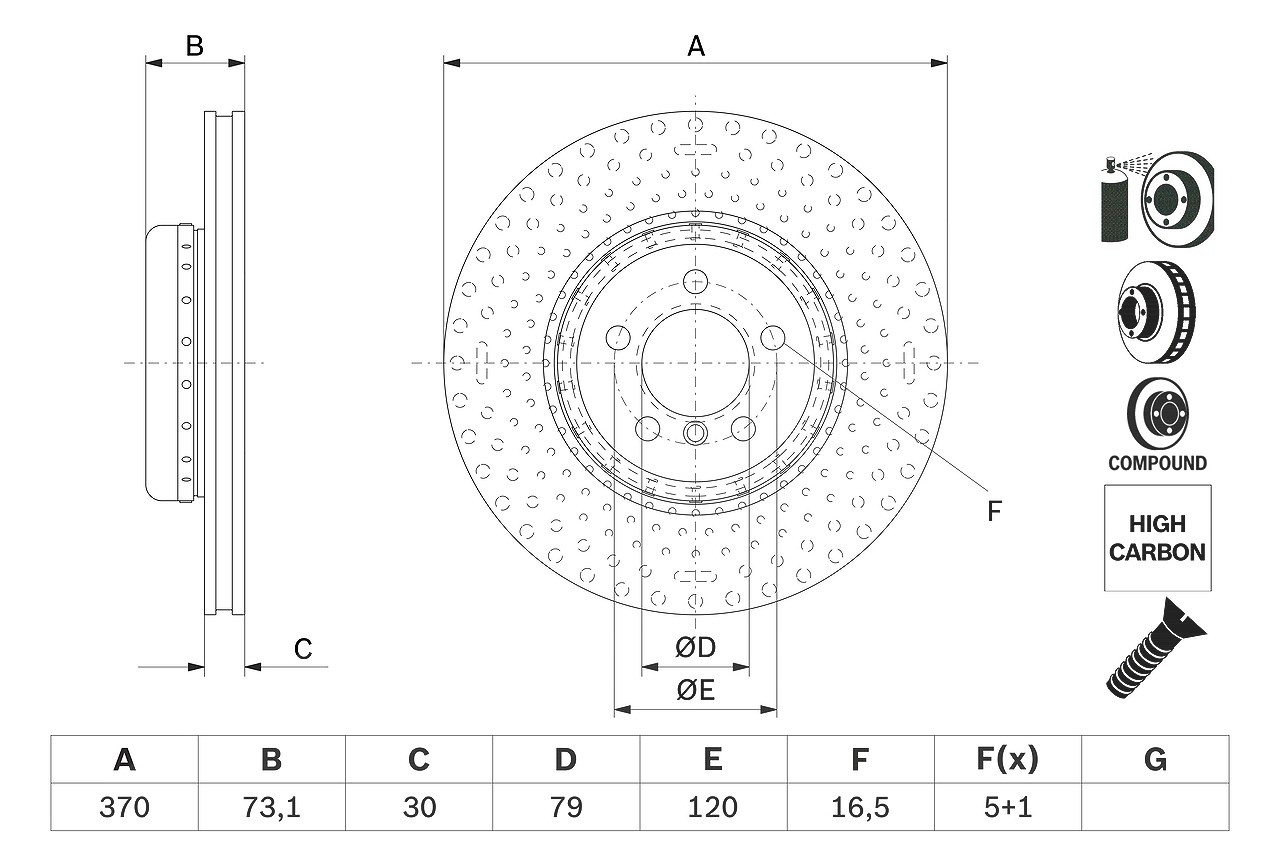 Bosch Bremsscheibe [Hersteller-Nr. 0986479E21] für BMW