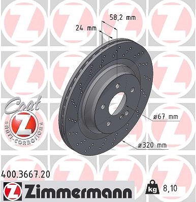 Zimmermann Bremsscheibe [Hersteller-Nr. 400.3667.20] für Mercedes-Benz