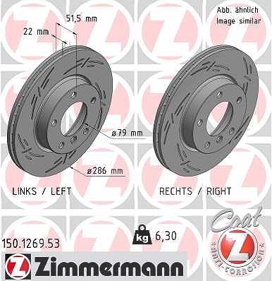 Zimmermann Bremsscheibe [Hersteller-Nr. 150.1269.53] für BMW