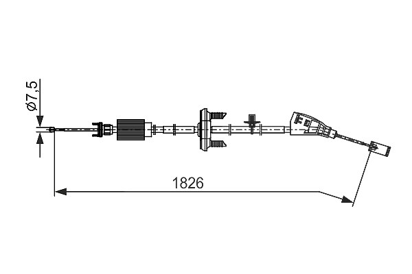 Bosch Seilzug, Feststellbremse [Hersteller-Nr. 1987482795] für Citroën