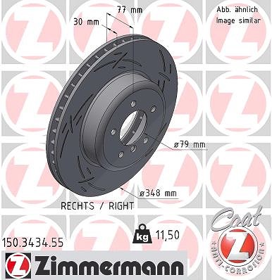 Zimmermann 1x Bremsscheibe Vorderachse Rechts [Hersteller-Nr. 150.3434.55] für BMW