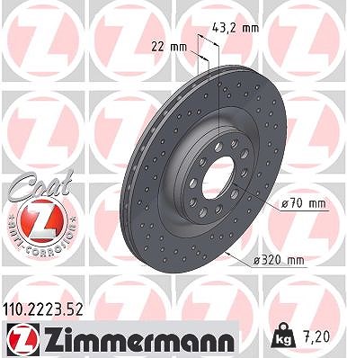 Zimmermann Bremsscheibe [Hersteller-Nr. 110.2223.52] für Alfa Romeo
