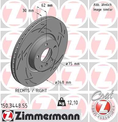 Zimmermann 1x Bremsscheibe Vorderachse Rechts [Hersteller-Nr. 150.3448.55] für BMW