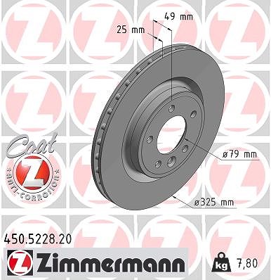 Zimmermann Bremsscheibe [Hersteller-Nr. 450.5228.20] für Land Rover