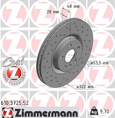 Zimmermann Bremsscheibe [Hersteller-Nr. 610.3725.52] für Volvo