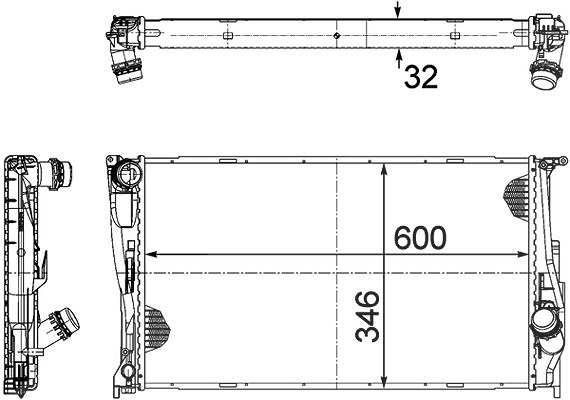 Mahle Kühler, Motorkühlung [Hersteller-Nr. CR1085000P] für BMW