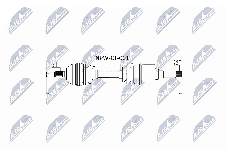 Nty Antriebswelle [Hersteller-Nr. NPW-CT-001] für Citroën, Peugeot