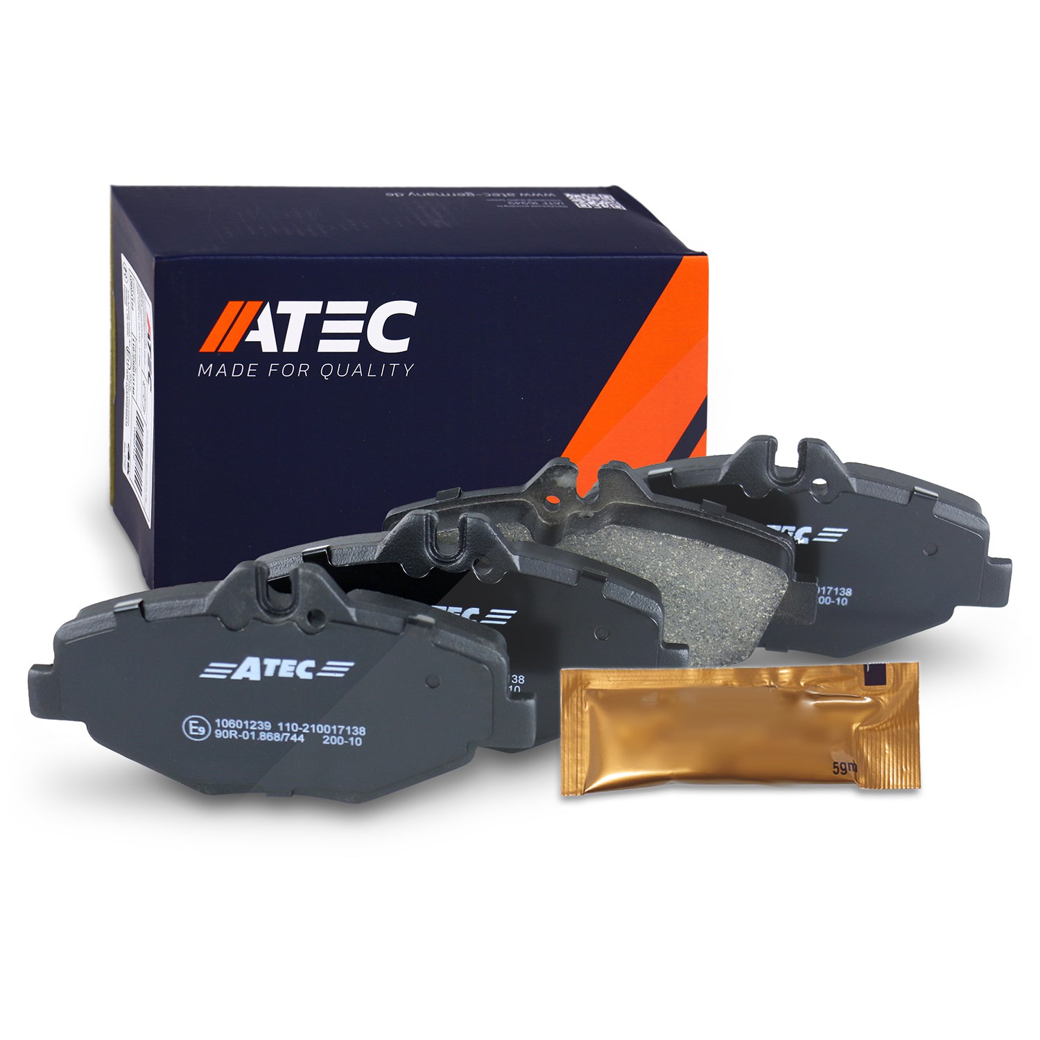 Atec Bremsbeläge vorne (Satz) ohne VWK [Hersteller-Nr. 10601239] für Mercedes-Benz