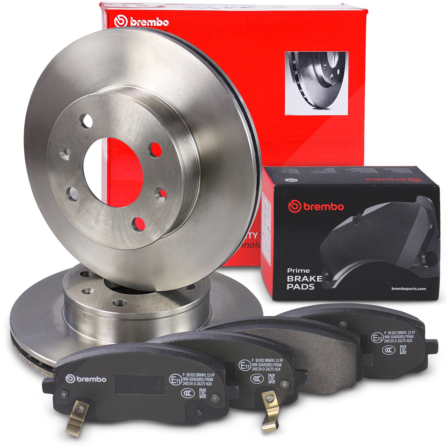 Brembo Bremsscheiben+Bremsbeläge Vorne Belüftet [Hersteller-Nr. 10698738] für Hyundai, Kia