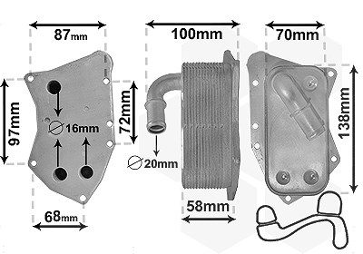 Van Wezel Ölkühler, Motoröl [Hersteller-Nr. 37013712] für Opel