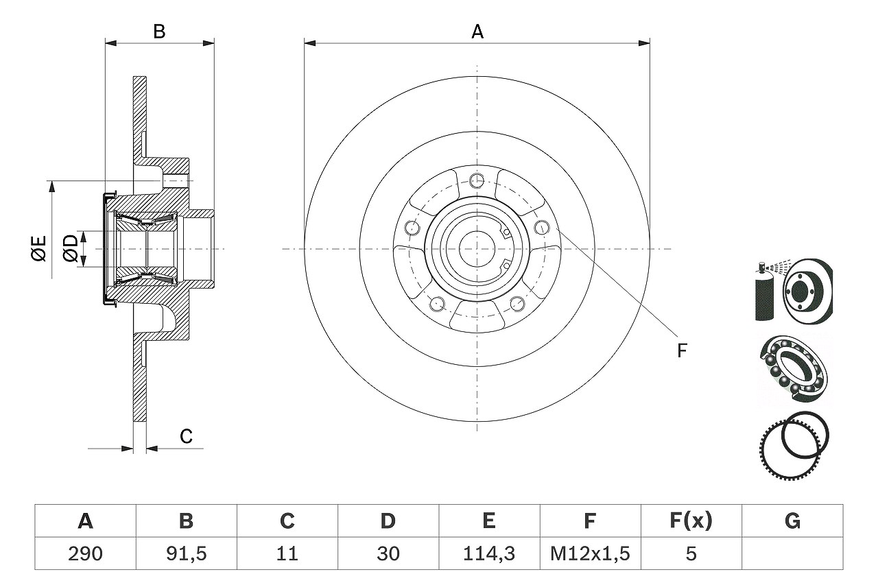 Bosch Bremsscheibe [Hersteller-Nr. 0986479F42] für Renault