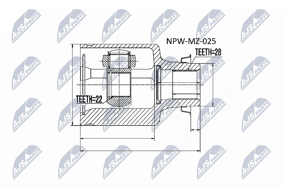 Nty Gelenksatz, Antriebswelle [Hersteller-Nr. NPW-MZ-025] für Mazda