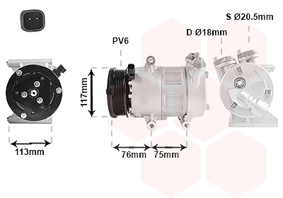 Van Wezel Kompressor, Klimaanlage [Hersteller-Nr. 0200K185] für Land Rover, Ford