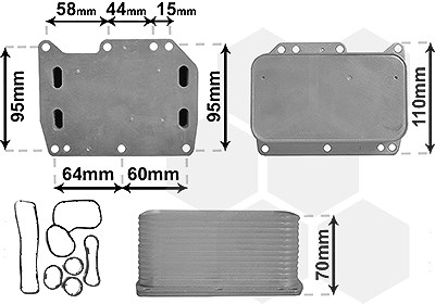 Van Wezel Ölkühler, Motoröl [Hersteller-Nr. 43013704] für Nissan, Renault, Opel
