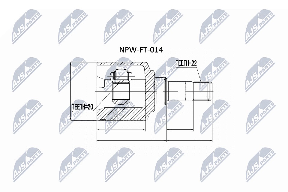 Nty Gelenksatz, Antriebswelle [Hersteller-Nr. NPW-FT-014] für Fiat