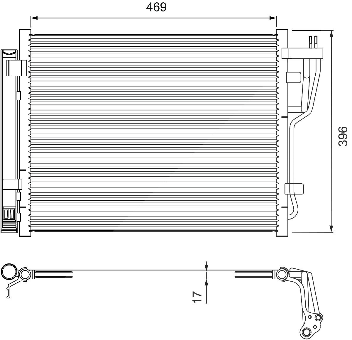 Valeo Kondensator, Klimaanlage [Hersteller-Nr. 814070] für Hyundai, Kia