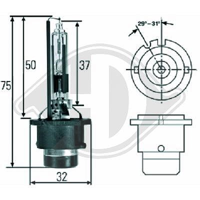 Diederichs Glühlampe, Fernscheinwerfer [Hersteller-Nr. LID10075] für Peugeot, Fiat, Mitsubishi, Lexus, Subaru, Renault, Volvo, Honda, Mini, Nissan, Au