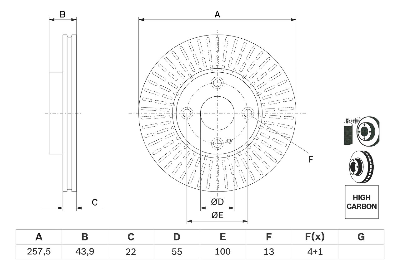 Bosch Bremsscheibe [Hersteller-Nr. 0986479E56] für Mazda