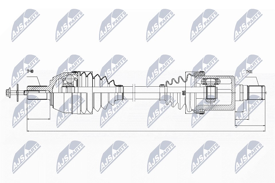 Nty Antriebswelle [Hersteller-Nr. NPW-VV-023] für Volvo