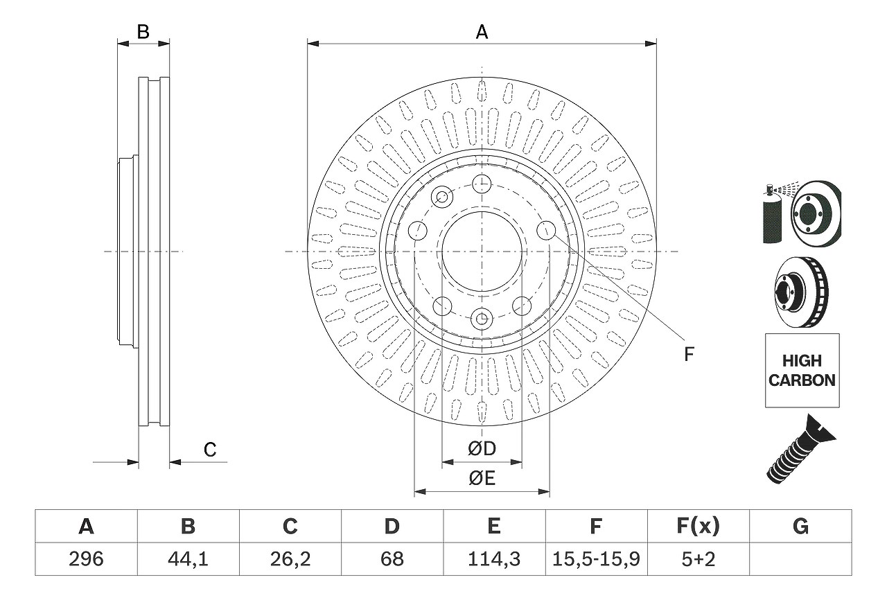 Bosch Bremsscheibe [Hersteller-Nr. 0986479E77] für Renault
