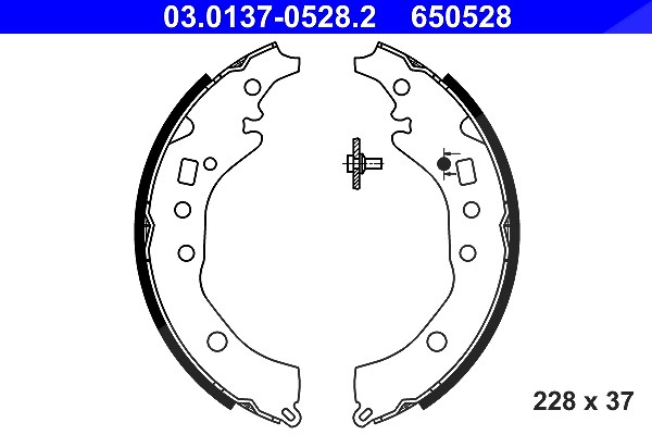 Ate Bremsbackensatz [Hersteller-Nr. 03.0137-0528.2] für Toyota, Subaru