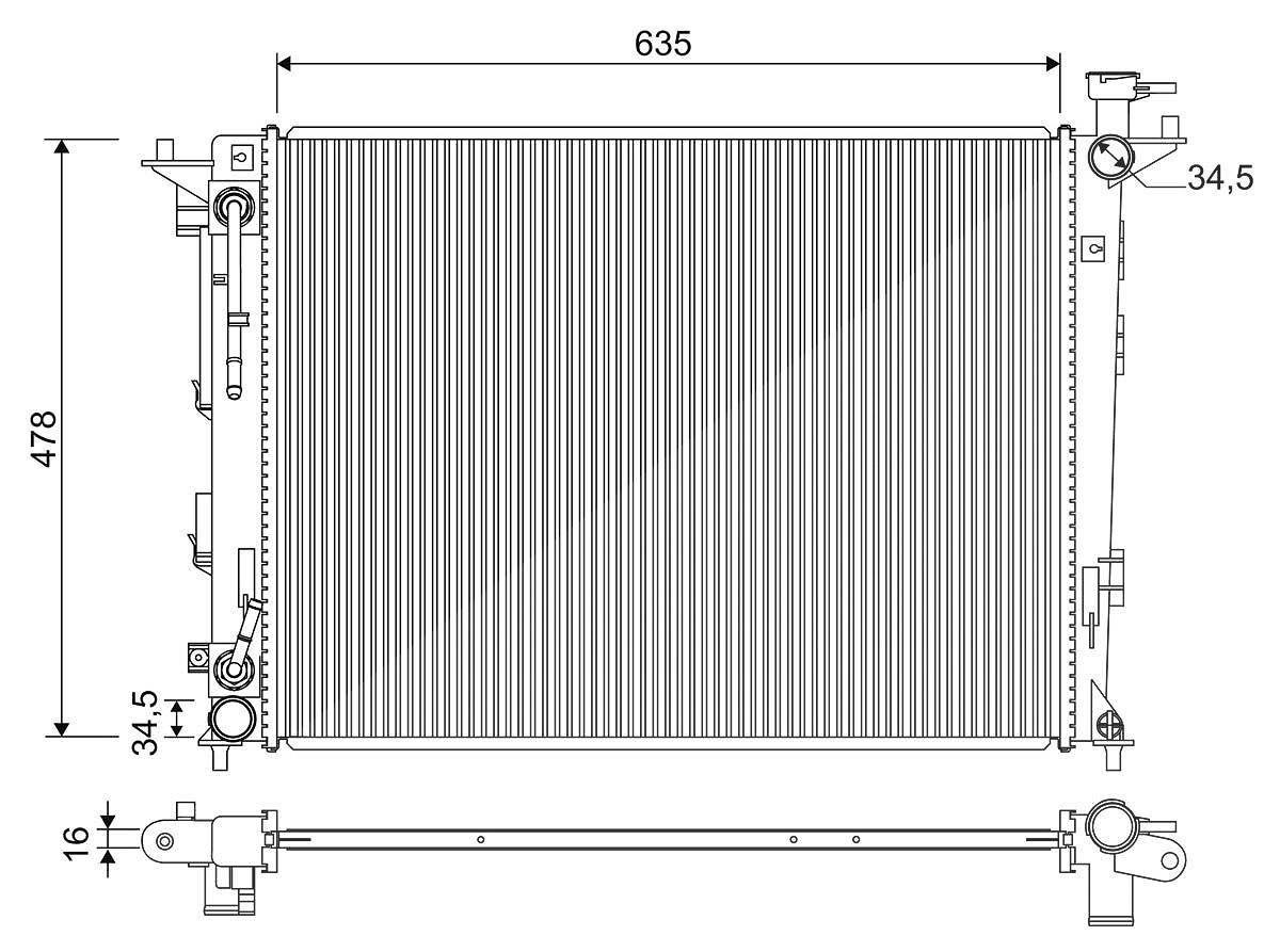 Valeo Kühler, Motorkühlung [Hersteller-Nr. 701354] für Kia, Hyundai