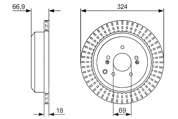 Bosch 1x Bremsscheibe [Hersteller-Nr. 0986479V10] für Hyundai