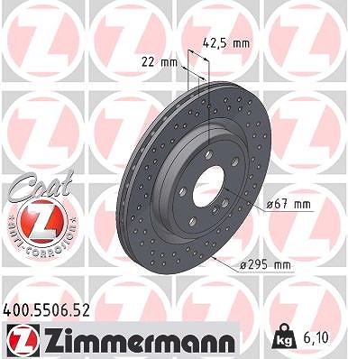 Zimmermann Bremsscheibe [Hersteller-Nr. 400.5506.52] für Mercedes-Benz, Infiniti