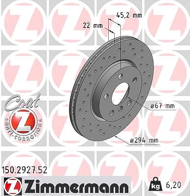 Zimmermann Bremsscheibe Vorderachse Belüftet [Hersteller-Nr. 150.2927.52] für BMW, Mini