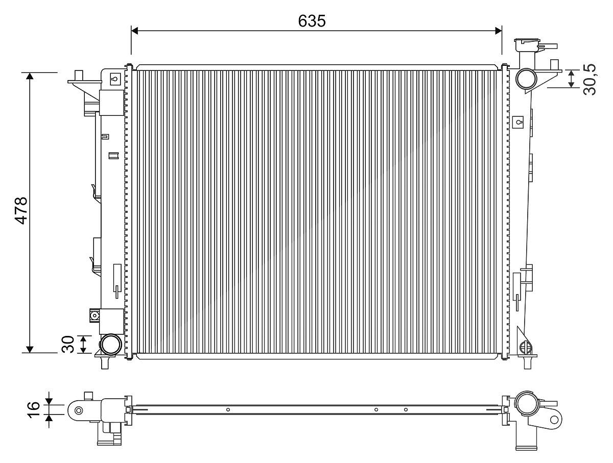 Valeo Kühler, Motorkühlung [Hersteller-Nr. 701326] für Kia, Hyundai