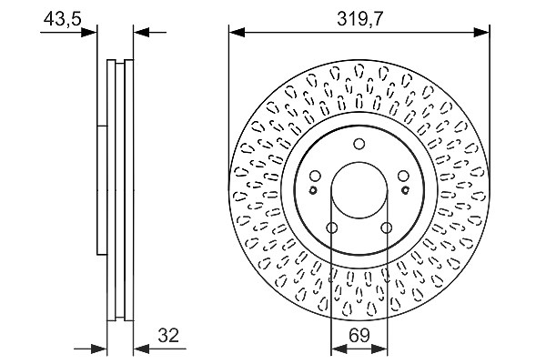 Bosch 1x Bremsscheibe [Hersteller-Nr. 0986479T01] für Mitsubishi