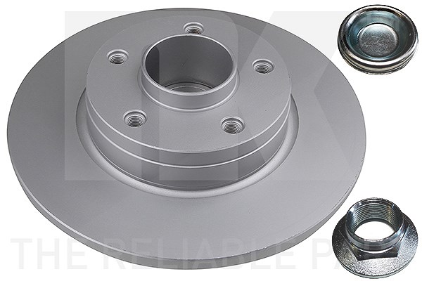Nk 1x Bremsscheibe Hinterachse Voll + Radlager [Hersteller-Nr. 313658] für Renault, Nissan, Opel, Vauxhall