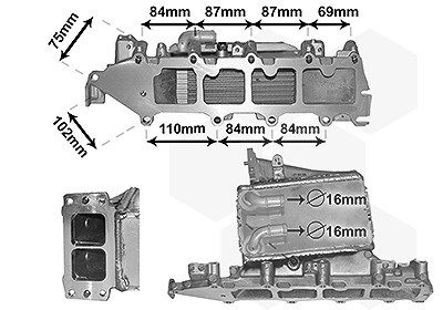 Van Wezel Ladeluftkühler [Hersteller-Nr. 58004361] für Audi, VW, Seat, Skoda