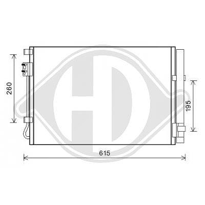Diederichs Kondensator, Klimaanlage [Hersteller-Nr. DCC1913] für Kia, Hyundai
