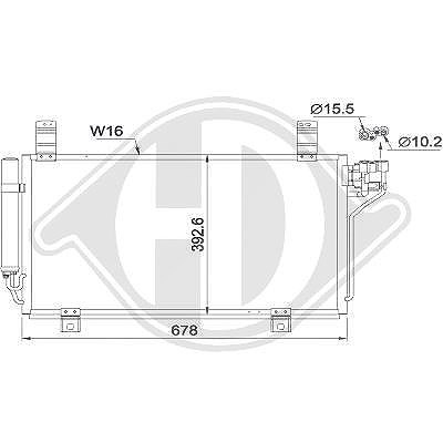 Diederichs Kondensator, Klimaanlage [Hersteller-Nr. DCC1680] für Mazda