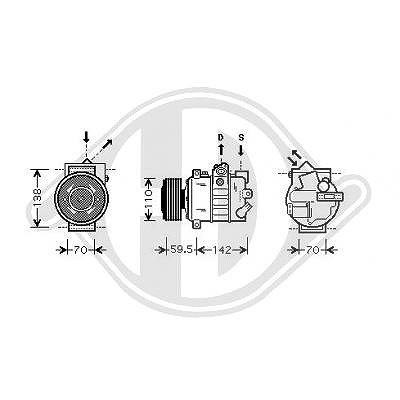 Diederichs Kompressor, Klimaanlage [Hersteller-Nr. DCK1034] für Skoda, VW, Seat, Audi