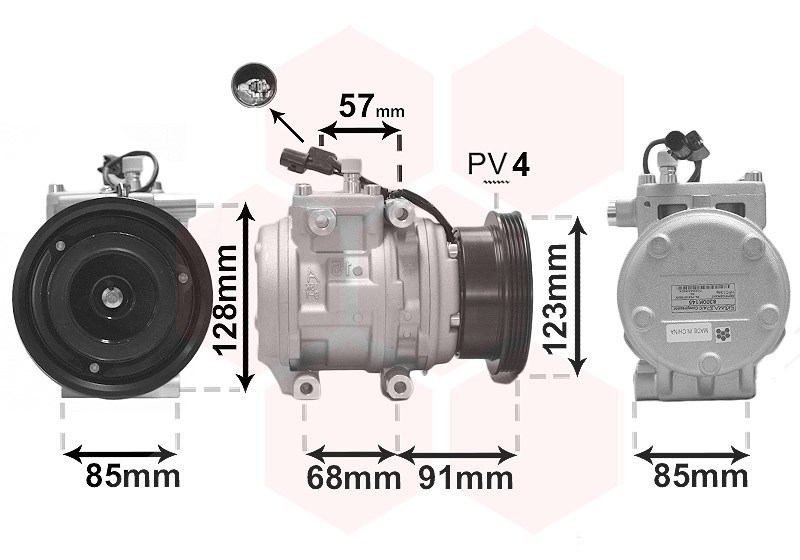 Van Wezel Kompressor, Klimaanlage [Hersteller-Nr. 8300K145] für Hyundai, Kia