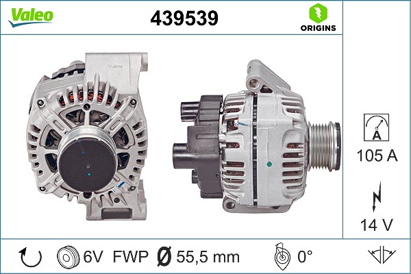 Valeo Generator [Hersteller-Nr. 439539] für Vauxhall, Lancia, Fiat, Opel