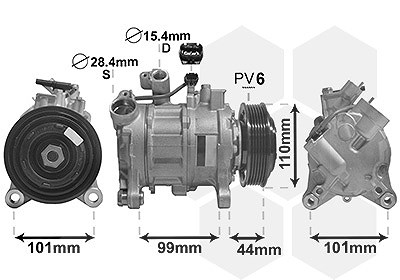 Van Wezel Kompressor, Klimaanlage [Hersteller-Nr. 0600K498] für BMW