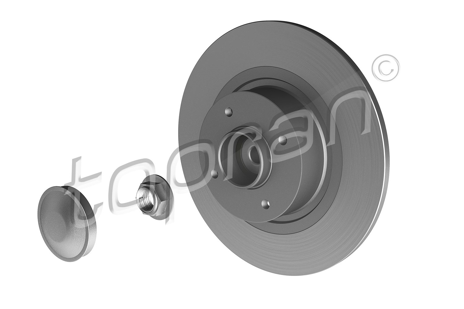Topran 1x Bremsscheibe hinten + Radlager+ABS-Ring [Hersteller-Nr. 700643] für Renault