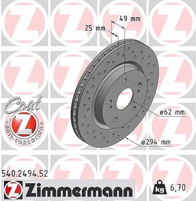 Zimmermann Bremsscheibe [Hersteller-Nr. 540.2494.52] für Suzuki