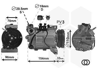 Van Wezel Kompressor, Klimaanlage [Hersteller-Nr. 5900K183] für Ford, Volvo