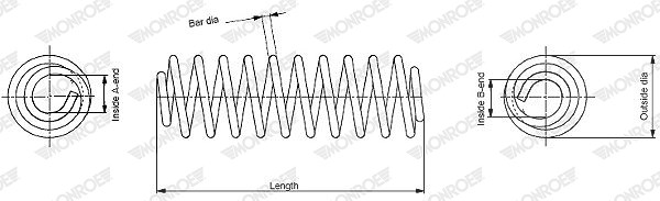 Monroe Fahrwerksfeder [Hersteller-Nr. SP3364] für Audi