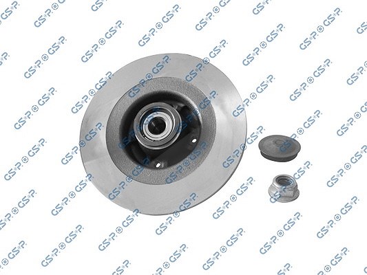 Gsp 1x Bremsscheibe hinten +Radlager+ABS-Ring [Hersteller-Nr. 9225041K] für Renault