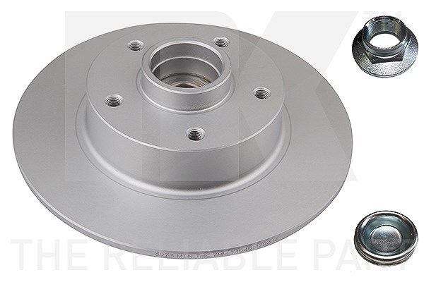 Nk 1x Bremsscheibe Hinterachse +Radlager Voll [Hersteller-Nr. 313973] für Renault
