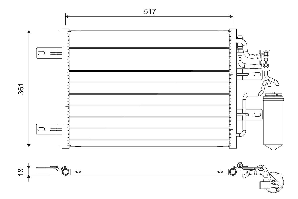 Valeo Kondensator, Klimaanlage [Hersteller-Nr. 814014] für Opel, Vauxhall