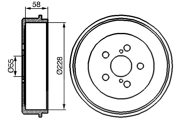 Bosch 1x Bremstrommel [Hersteller-Nr. 0986477140] für Toyota